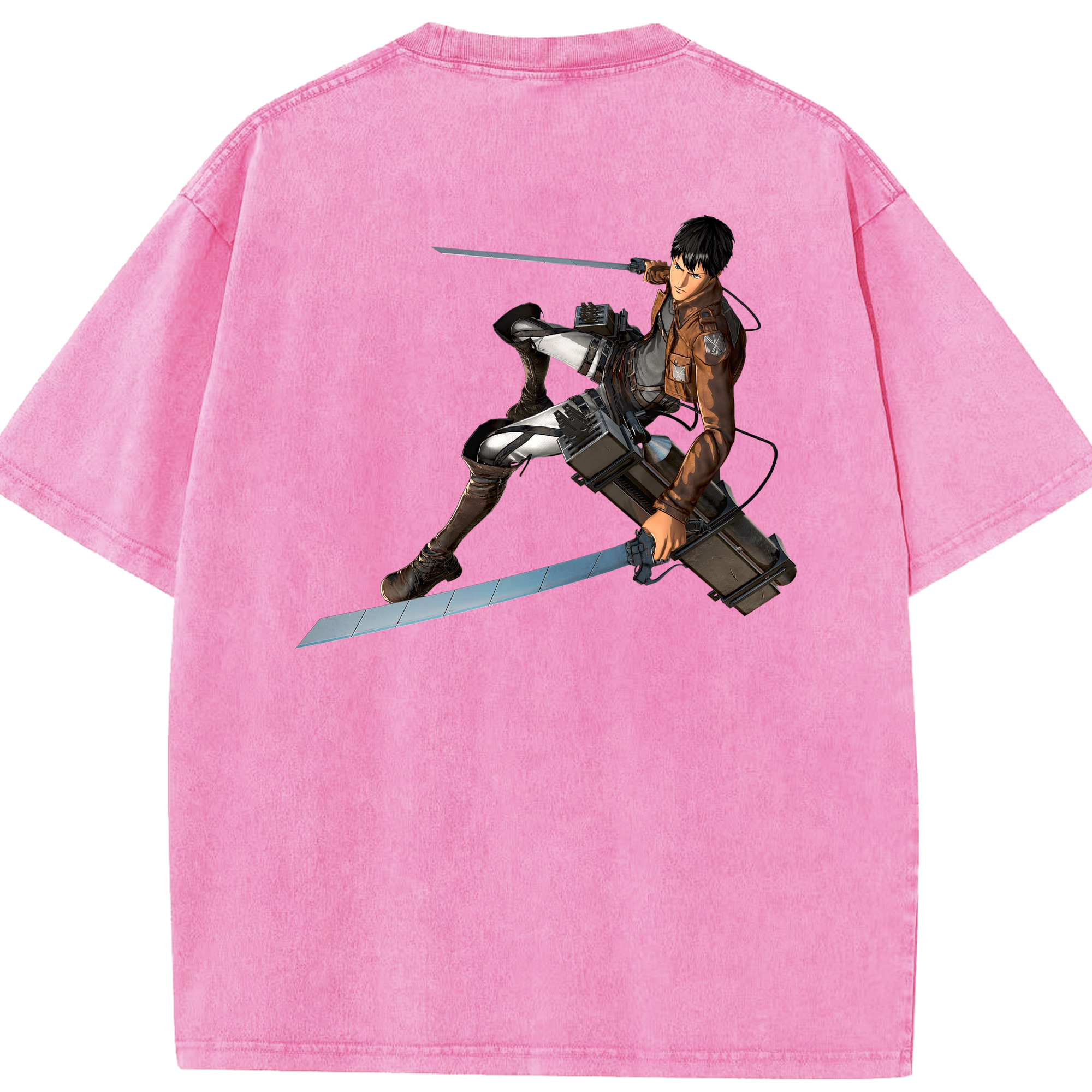 （画像用） 進撃の巨人 ベルトルト・フーバー Attack on Titan Bertholdt Hoover 綿100% ヴィンテージ風 半袖Tシャツ（背面プリント）